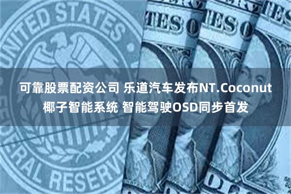 可靠股票配资公司 乐道汽车发布NT.Coconut椰子智能系统 智能驾驶OSD同步首发